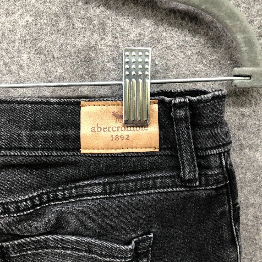 Abercrombie Kids Mid Rise Midi Short Girls Size 15/16 Black‎ Denim Jean Short - Picture 5 of 9